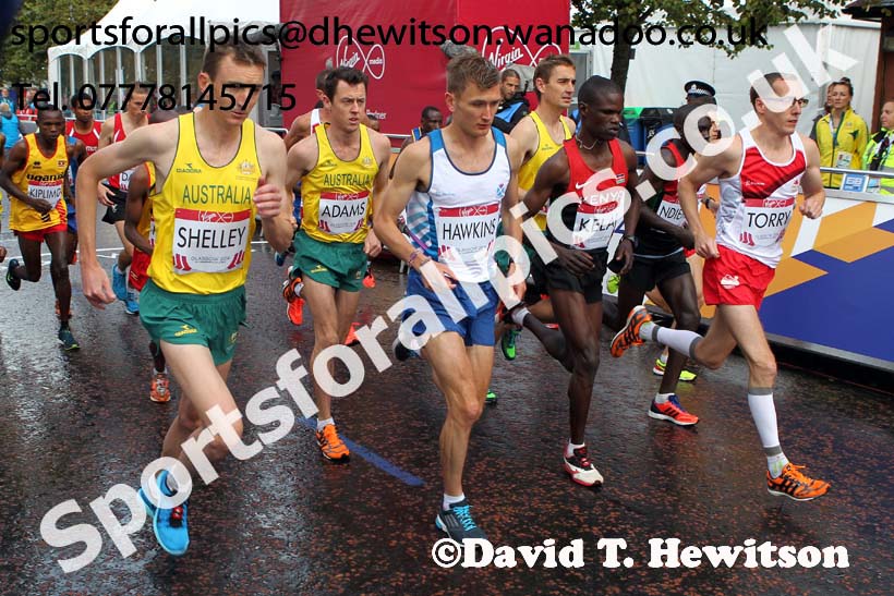 Start of the mens Commonwealth Marathon, Glasgow. Photo: David T. Hewitson/Sports for All Pics
